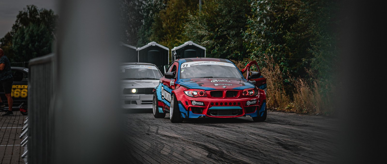 Suboske BMW drift car shot in drifting event in lithuania