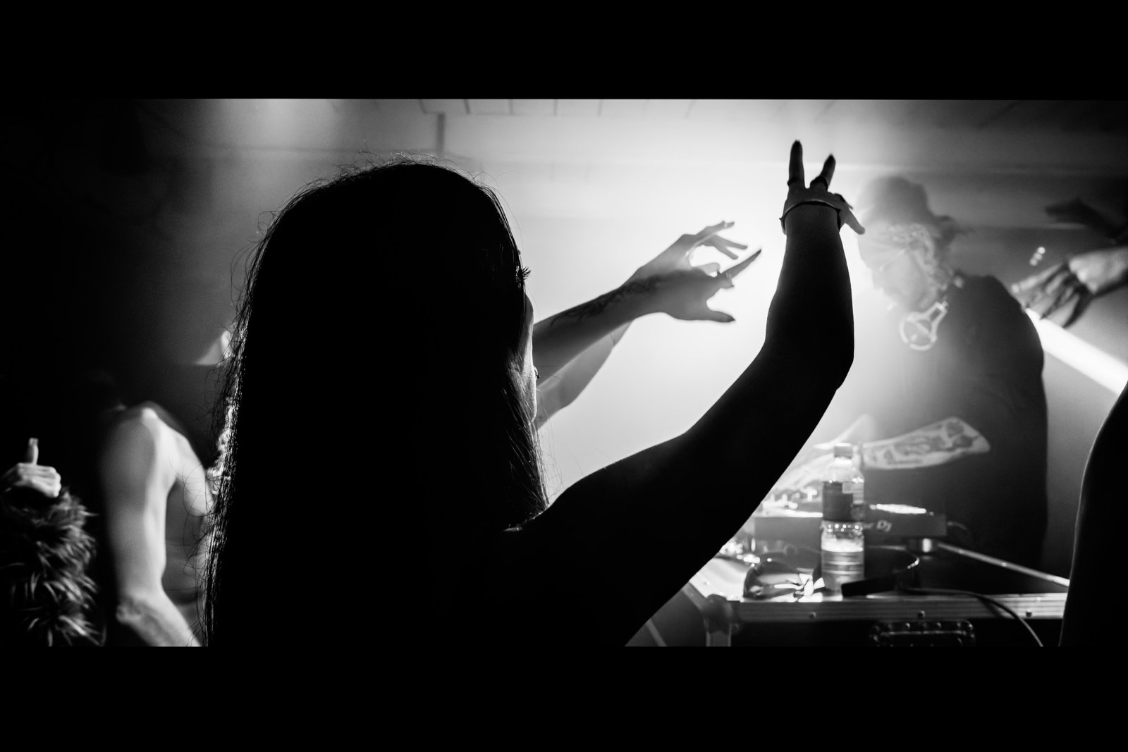 manifestas rave concert black and white crowd in lithuania