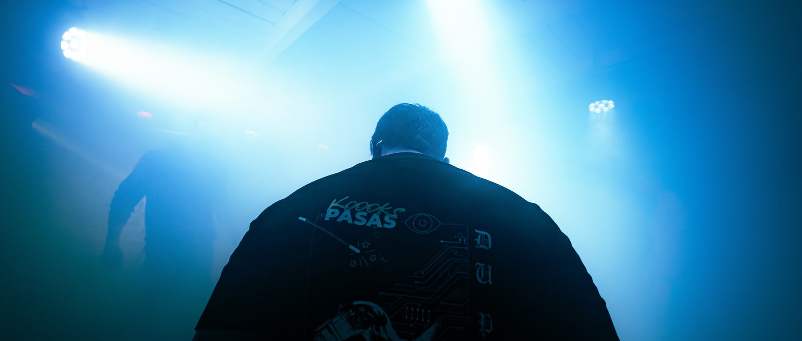 manifestas rave event cinematic blue photo in vilnius