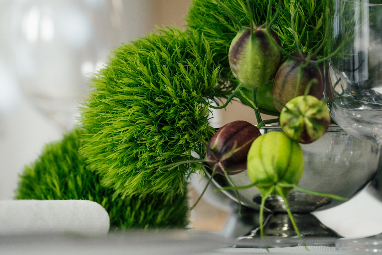 flower decor on wedding reception table in kaunas lithuania